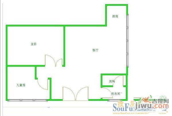 华联宅吉花园2室1厅1卫81㎡户型图