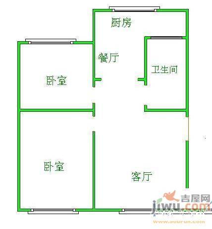 府苑小区2室1厅1卫63㎡户型图