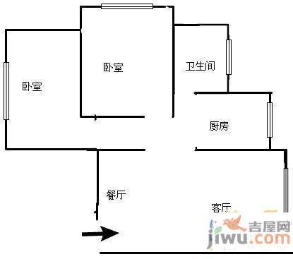 碧玉园2室2厅1卫85㎡户型图