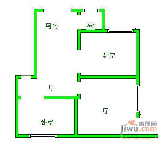 开磷宅吉花园3室1厅1卫户型图