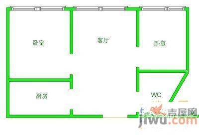 金达花园2室1厅1卫户型图