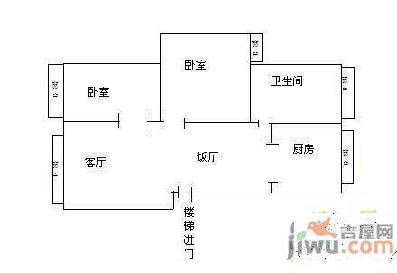 水锦花都二期2室2厅1卫80㎡户型图