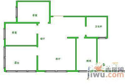 水锦花都二期2室2厅1卫80㎡户型图