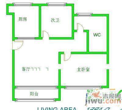 水锦花都二期2室2厅1卫80㎡户型图