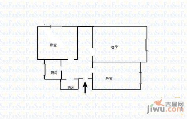紫竹苑2室2厅1卫79㎡户型图