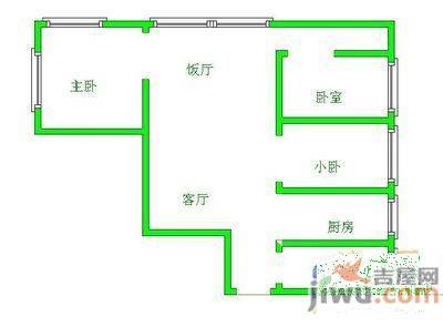 猫猫坡社区3室2厅1卫113㎡户型图