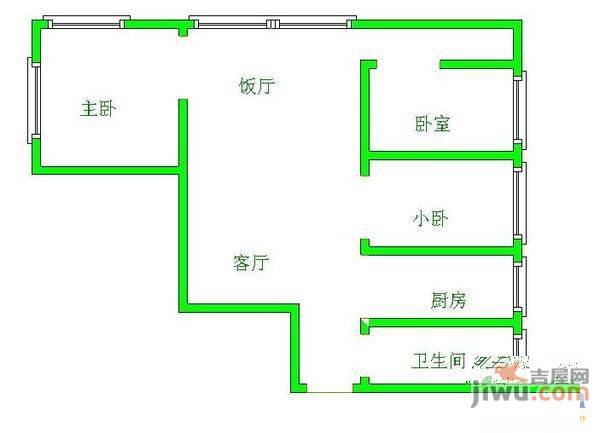 猫猫坡社区3室2厅1卫113㎡户型图