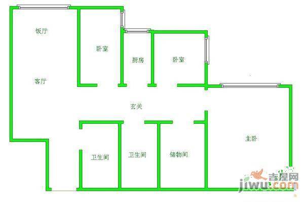 凯旋门大厦3室2厅2卫177㎡户型图