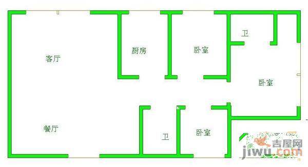 凯旋门大厦3室2厅2卫177㎡户型图