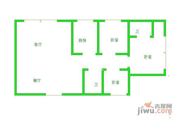 凯旋门大厦3室2厅2卫177㎡户型图