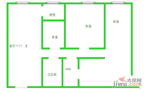 凯旋门大厦3室2厅2卫177㎡户型图