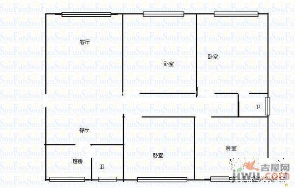 东山小区2室1厅1卫64㎡户型图