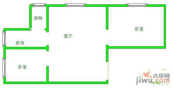 东山小区2室1厅1卫64㎡户型图