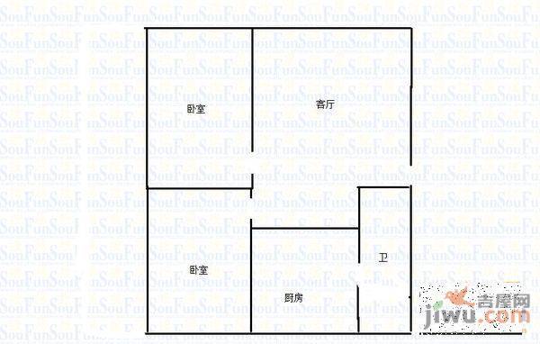 东山小区2室1厅1卫64㎡户型图