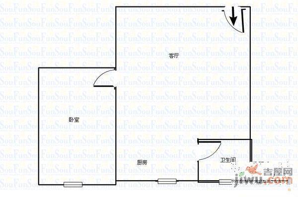 东山小区2室1厅1卫64㎡户型图