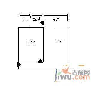 东山小区2室1厅1卫64㎡户型图