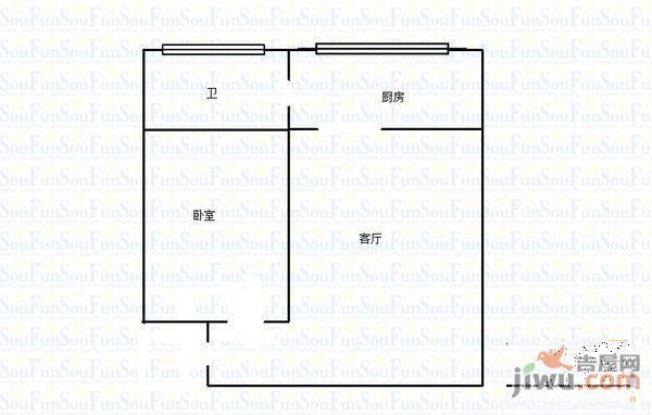 东山小区2室1厅1卫64㎡户型图