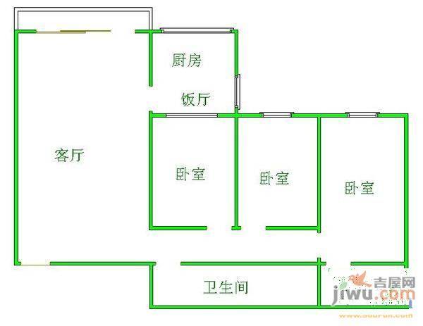 常立花园3室2厅2卫户型图