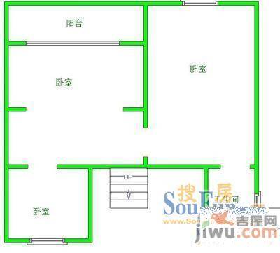 楠竹花园二期2室2厅1卫户型图