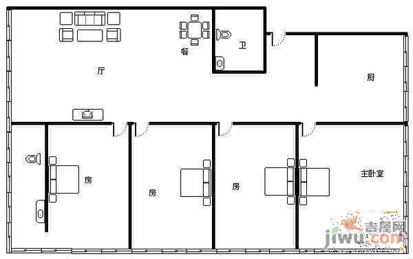 常立花园3室2厅2卫户型图