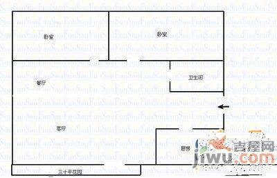 常立花园3室2厅2卫户型图