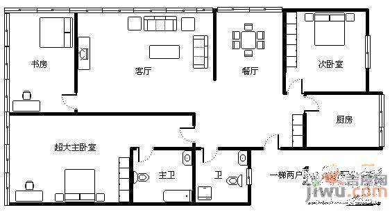 常立花园3室2厅2卫户型图