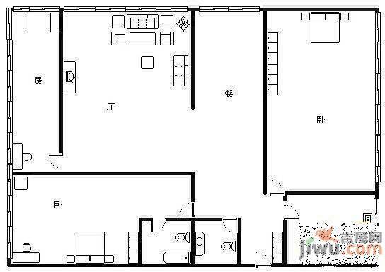 常立花园3室2厅2卫户型图