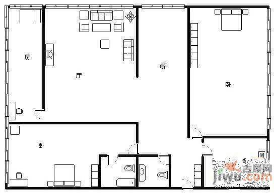 常立花园3室2厅2卫户型图