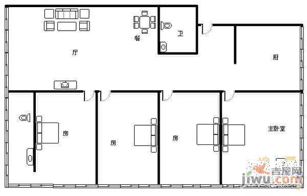 常立花园3室2厅2卫户型图