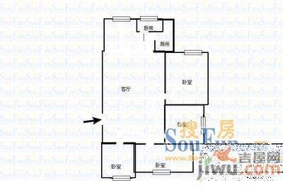 常立花园3室2厅2卫户型图