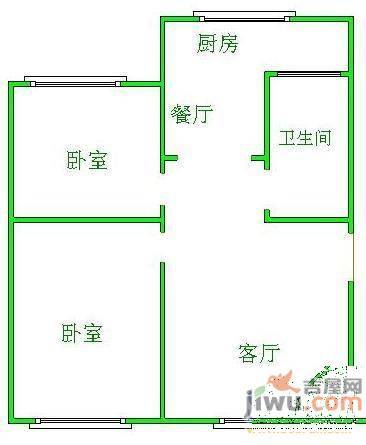 府苑小区2室1厅1卫63㎡户型图