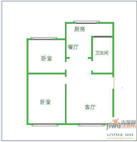 府苑小区2室1厅1卫63㎡户型图