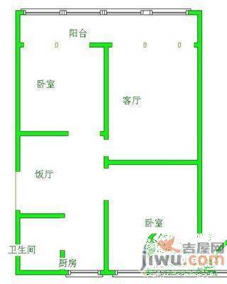 府苑小区2室1厅1卫63㎡户型图