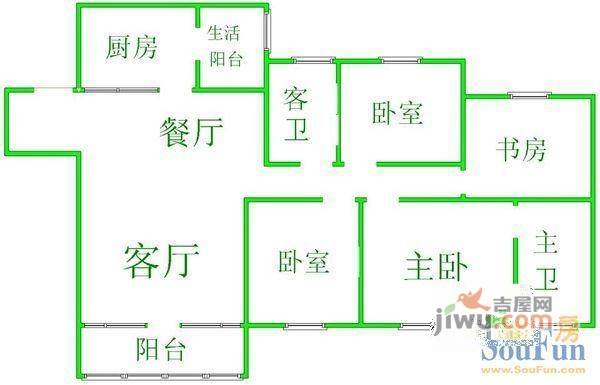 一鸣宽城国际4室2厅2卫户型图