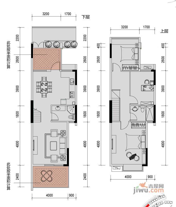 溪山御景3室2厅2卫132.7㎡户型图