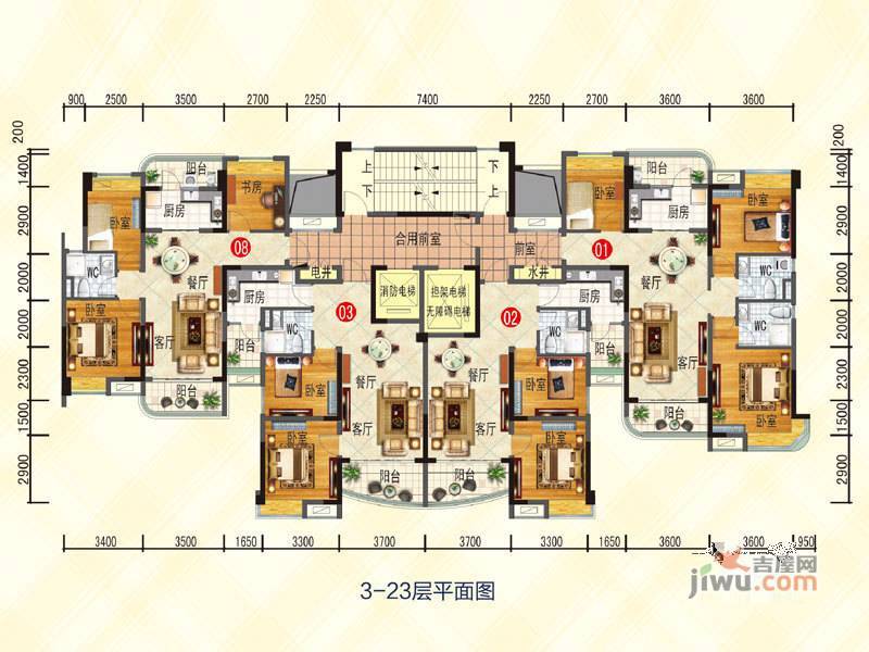 花溪碧桂园普通住宅87.1㎡户型图