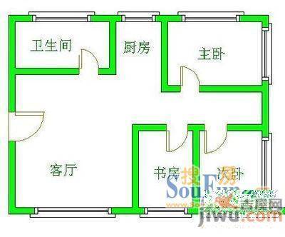 振华港湾2室1厅1卫户型图