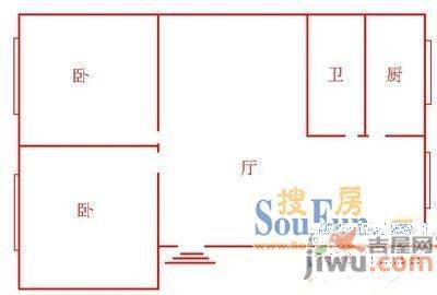 振华港湾2室1厅1卫户型图