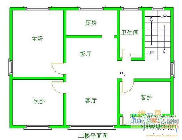 东方小区二期2室2厅1卫84㎡户型图