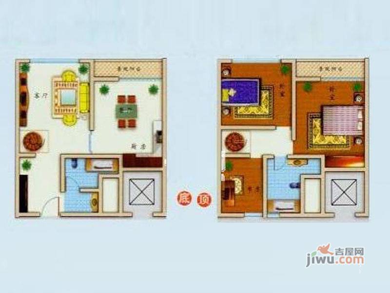 江南名苑3室2厅2卫103.6㎡户型图