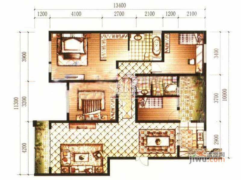 中晟溪城普通住宅142.6㎡户型图