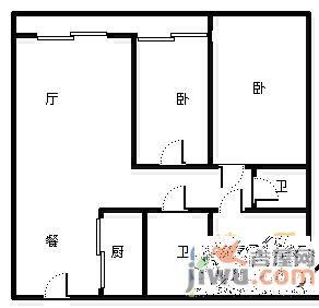 星雅俊园3室2厅2卫116㎡户型图