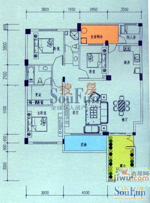 云安尚品4室2厅2卫142.4㎡户型图