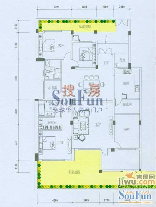 云安尚品5室2厅2卫160.8㎡户型图