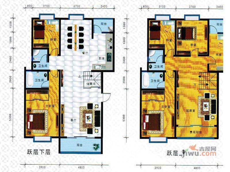 滇池润园6室3厅4卫258㎡户型图