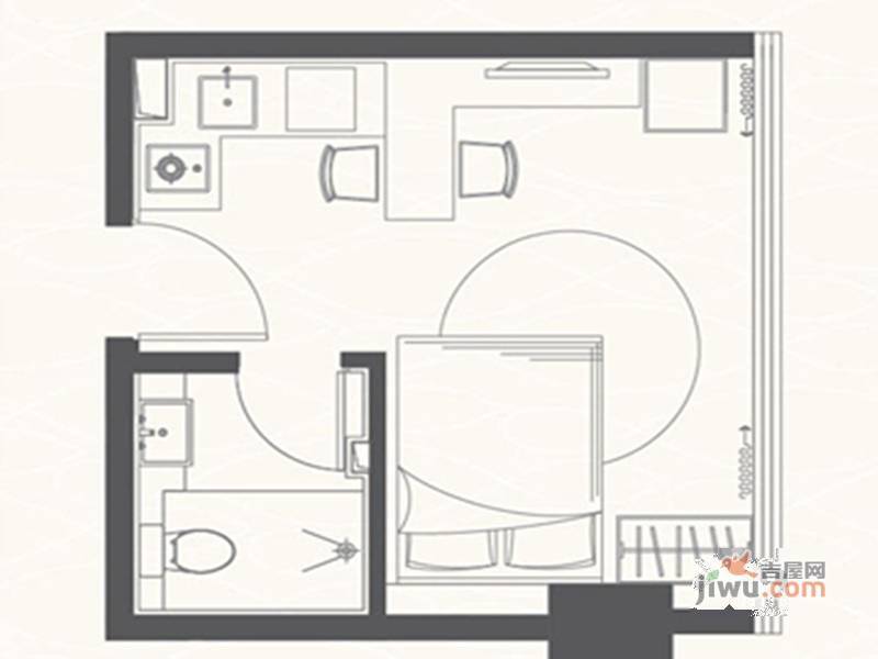 大宥城1室1厅1卫35.6㎡户型图
