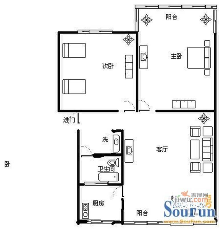 翡翠花园3室2厅3卫户型图