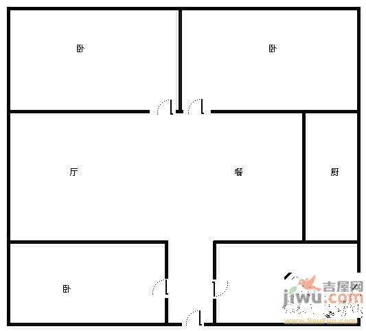 月牙塘4室2厅1卫99㎡户型图