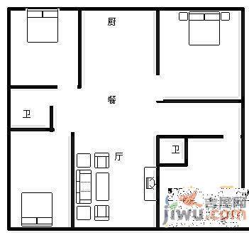 省人大小区4室2厅2卫137㎡户型图