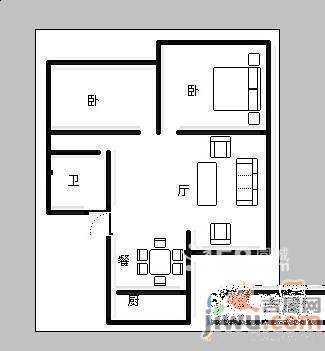 五华金盾3室2厅1卫74㎡户型图